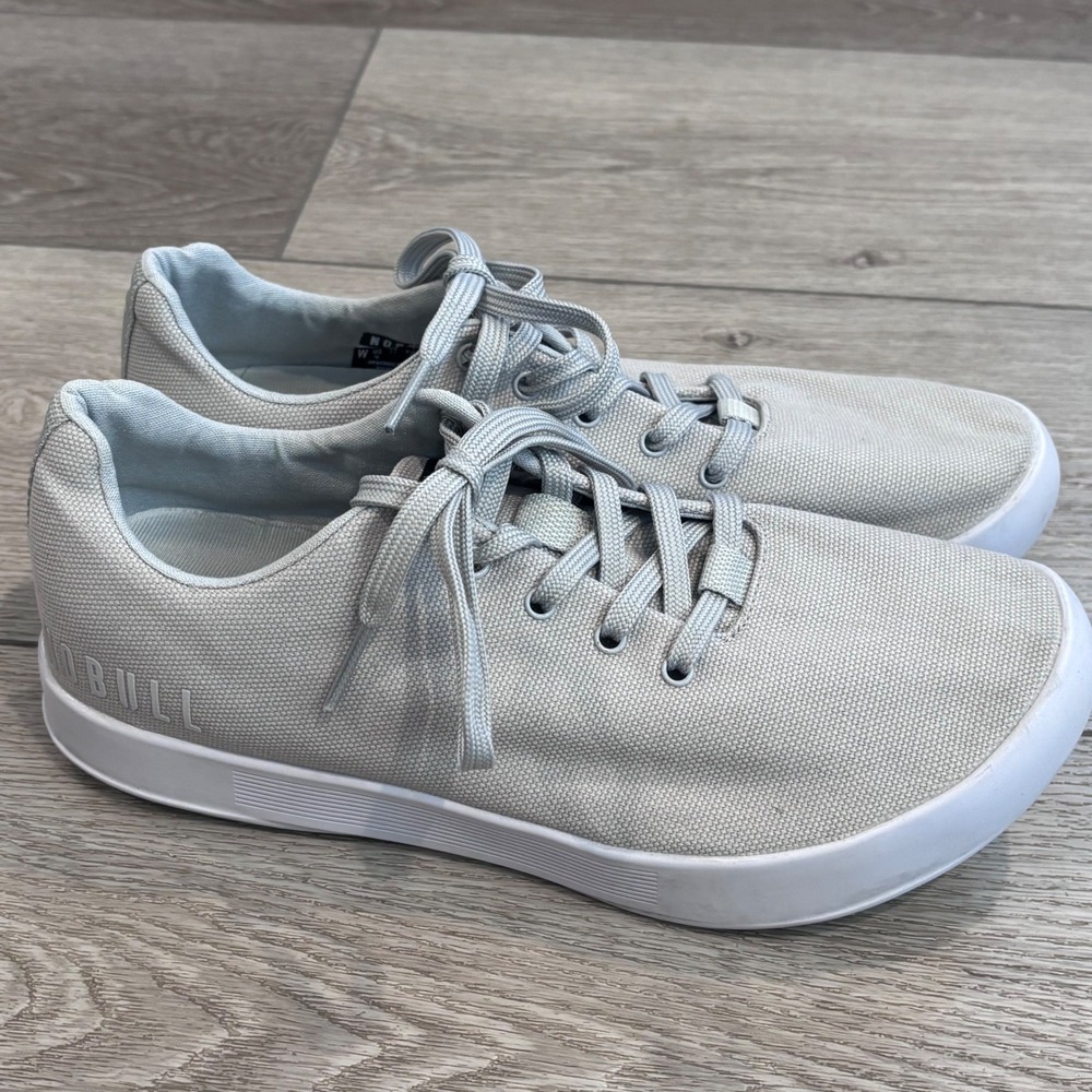 NOBULL Canvas Trainer Womens 10 Grey Low Top Athletic Training Sneakers